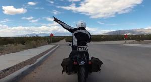 Motorcycle group riding hand signals